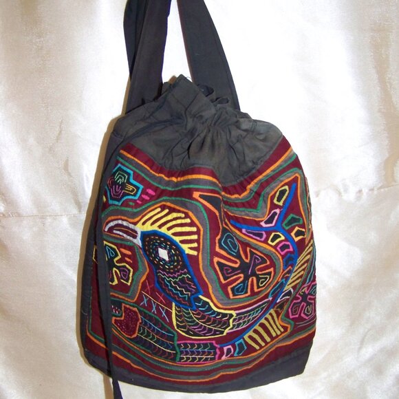 Boho Ethnic South American Embroidery rucksack backpack Bag school travel bag - Picture 3 of 4